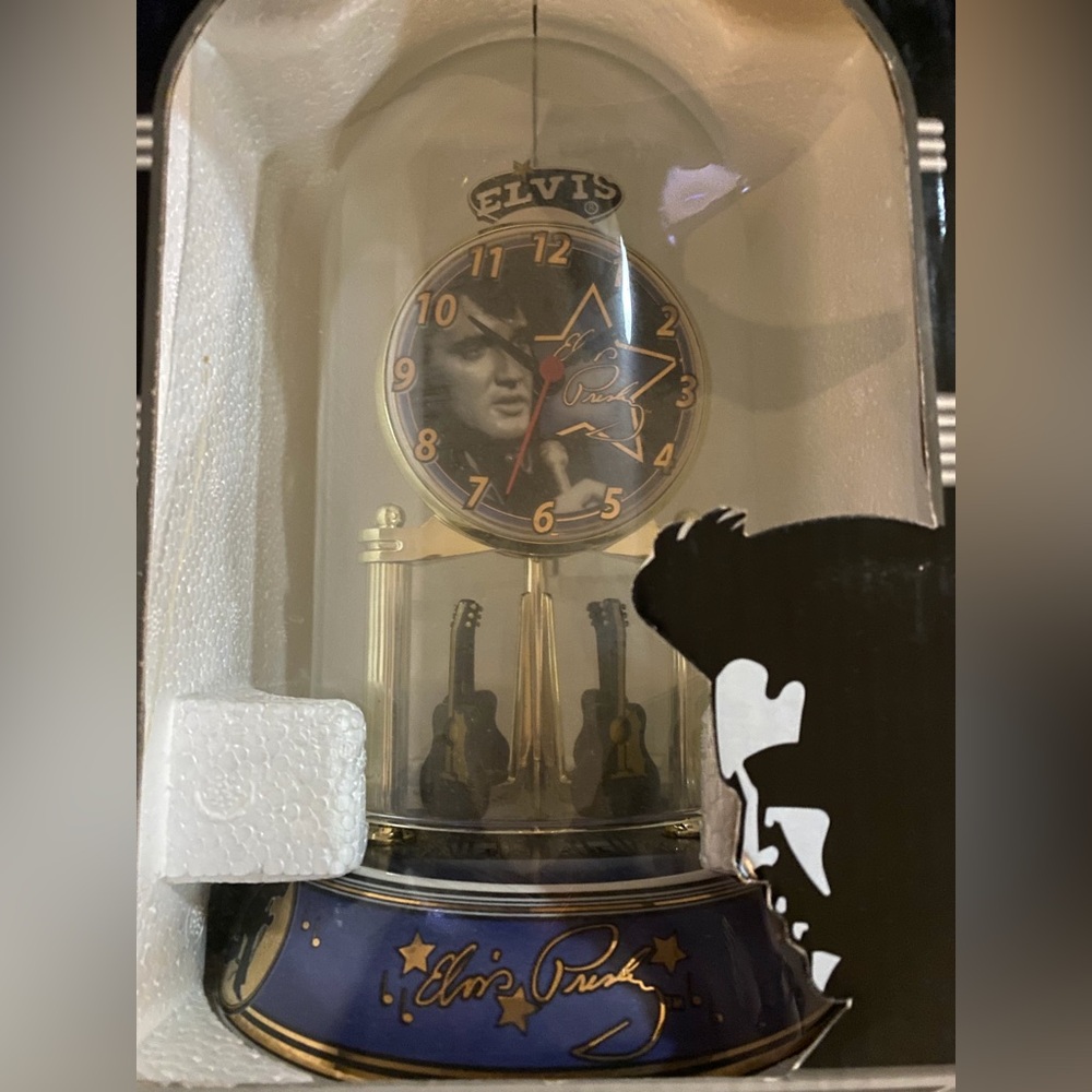 Elvis Presley Gold and Blue Dome Clock